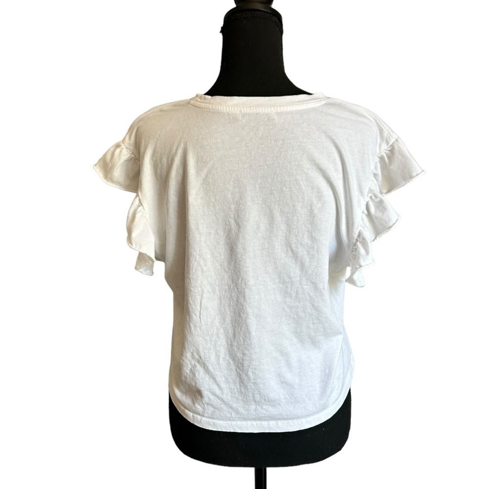 Zara Ruffle Sleeve Top Size Small - Picture 14 of 17